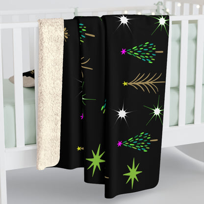 Holiday Trees Sherpa Fleece Blanket