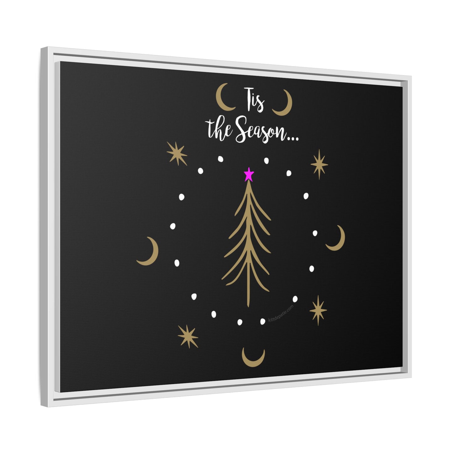 Tis the Season Gold tree Canvas