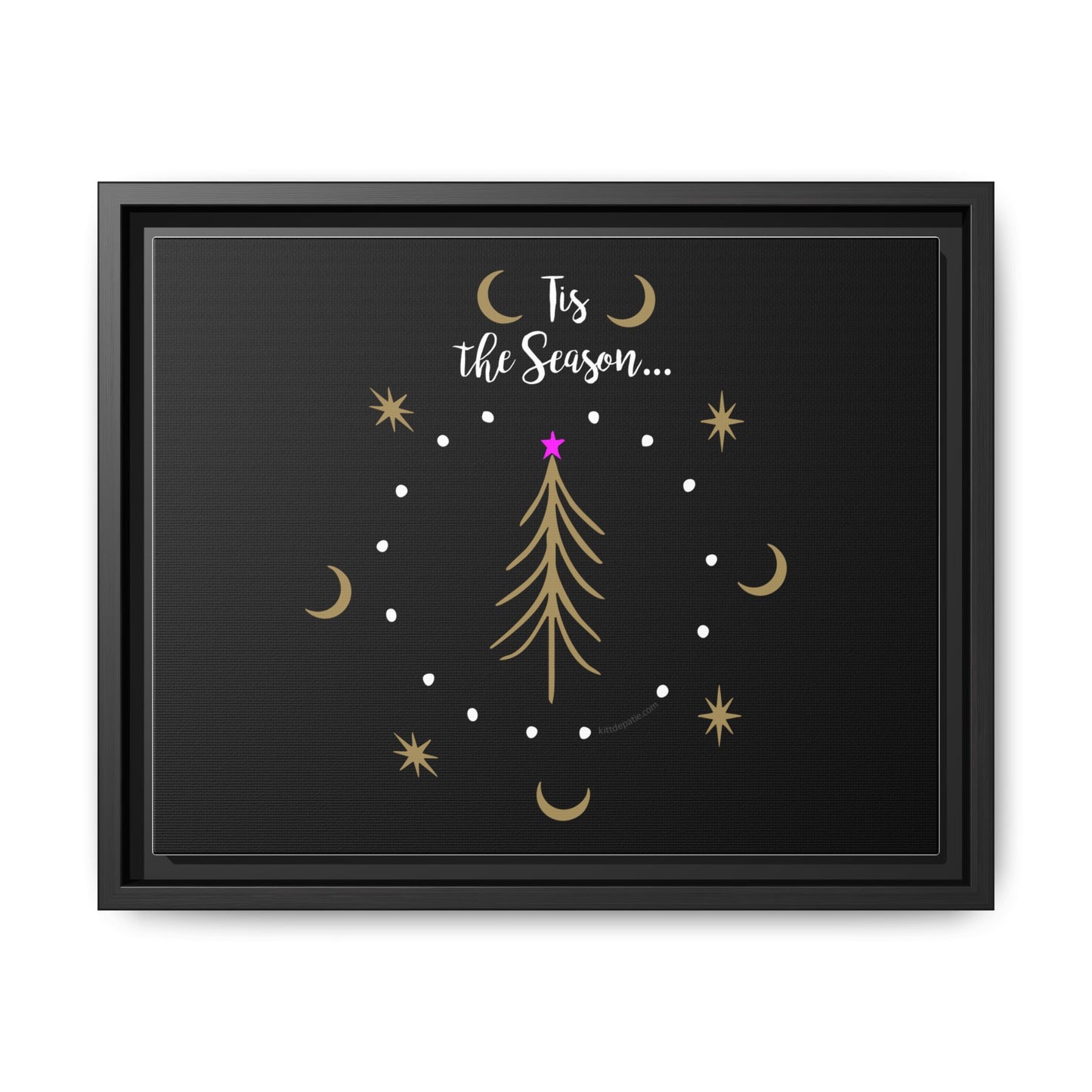 Tis the Season Gold tree Canvas