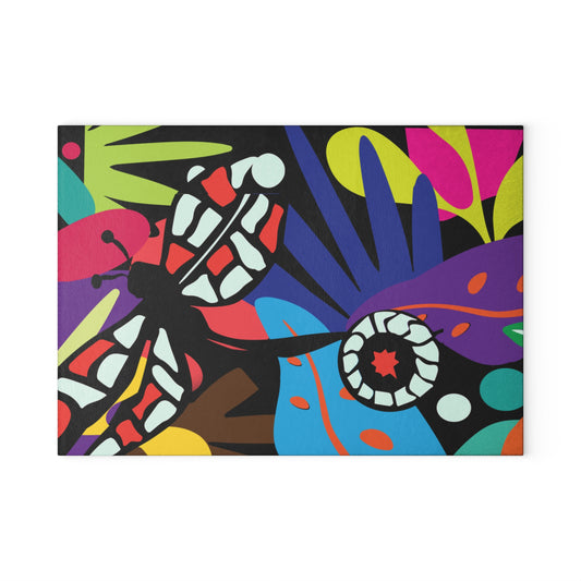Twilight Bouquet Glass Cutting Board