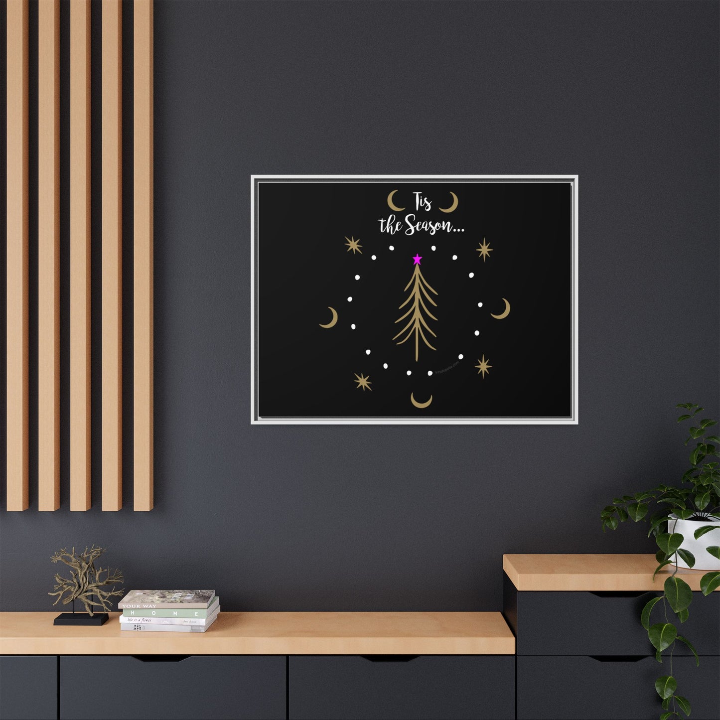 Tis the Season Gold tree Canvas