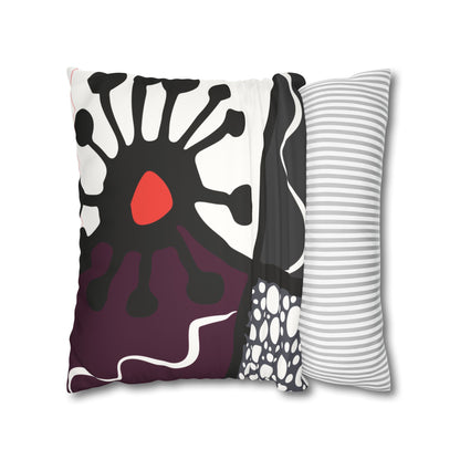 Flower GeometryFaux Suede Square Pillowcase