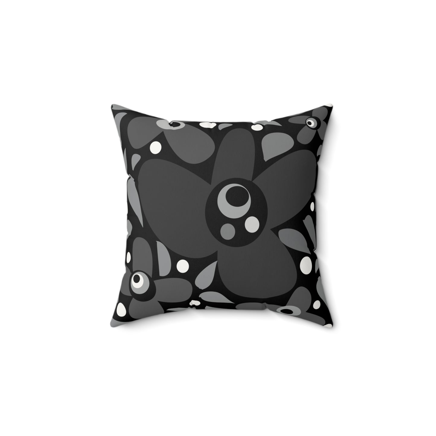 Black Pop Petal Party Faux Suede Square Pillow Success