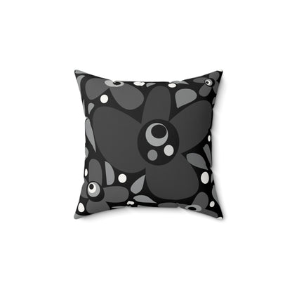 Black Pop Petal Party Faux Suede Square Pillow Success