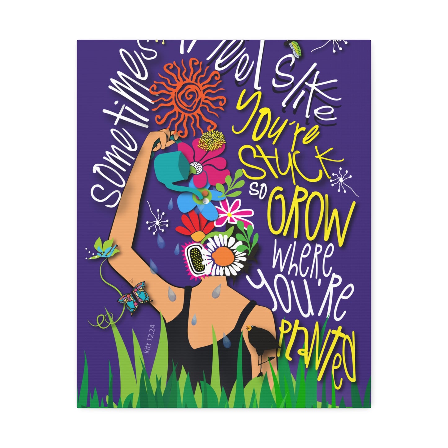 Grow Where You're Planted Canvas Stretched, 1.5''