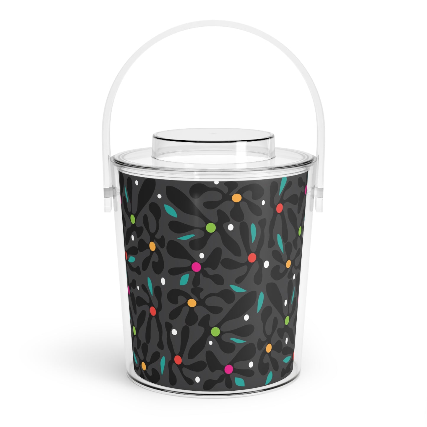Chromatic Bloom Ice Bucket with Tongs