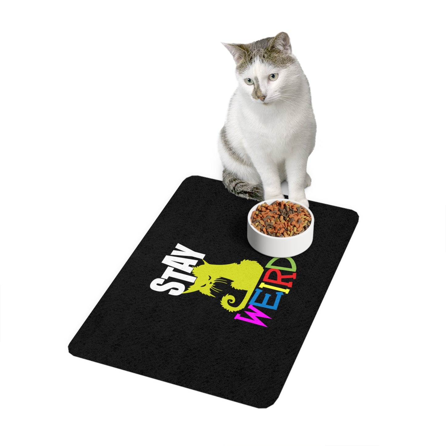 Stay Weird Pet Food Mat (12x18)