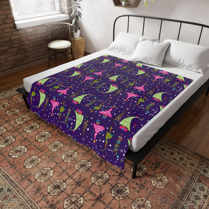 Holiday Trees  Plush Fleece Blanket