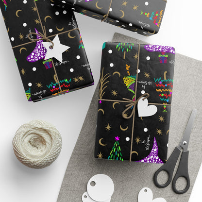 Purple Holiday Trees Wrapping Papers