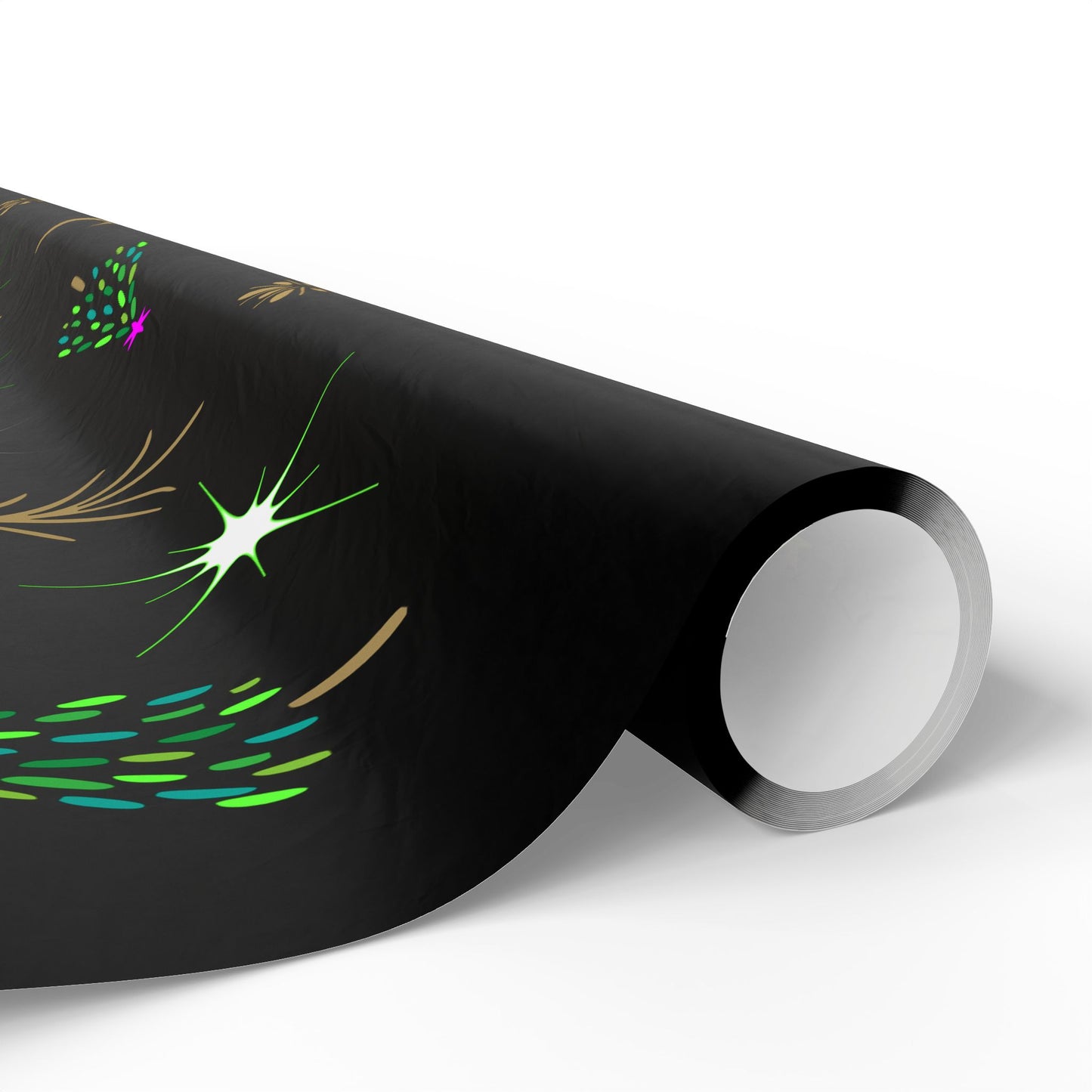 Gold Holiday Trees Wrapping Papers