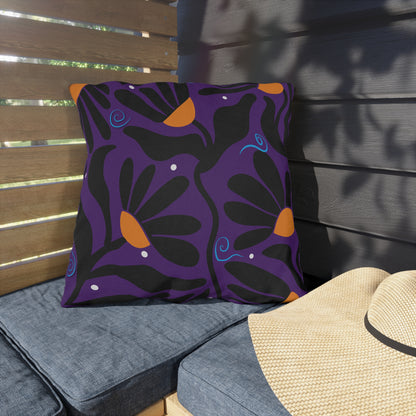 Orange Moonflower Outdoor Pillows