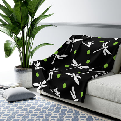 Dragon Fly Sherpa Fleece Blanket