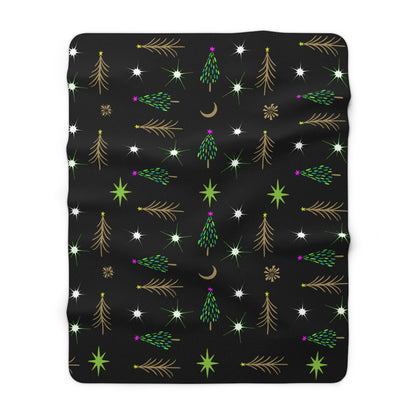 Holiday Trees Sherpa Fleece Blanket
