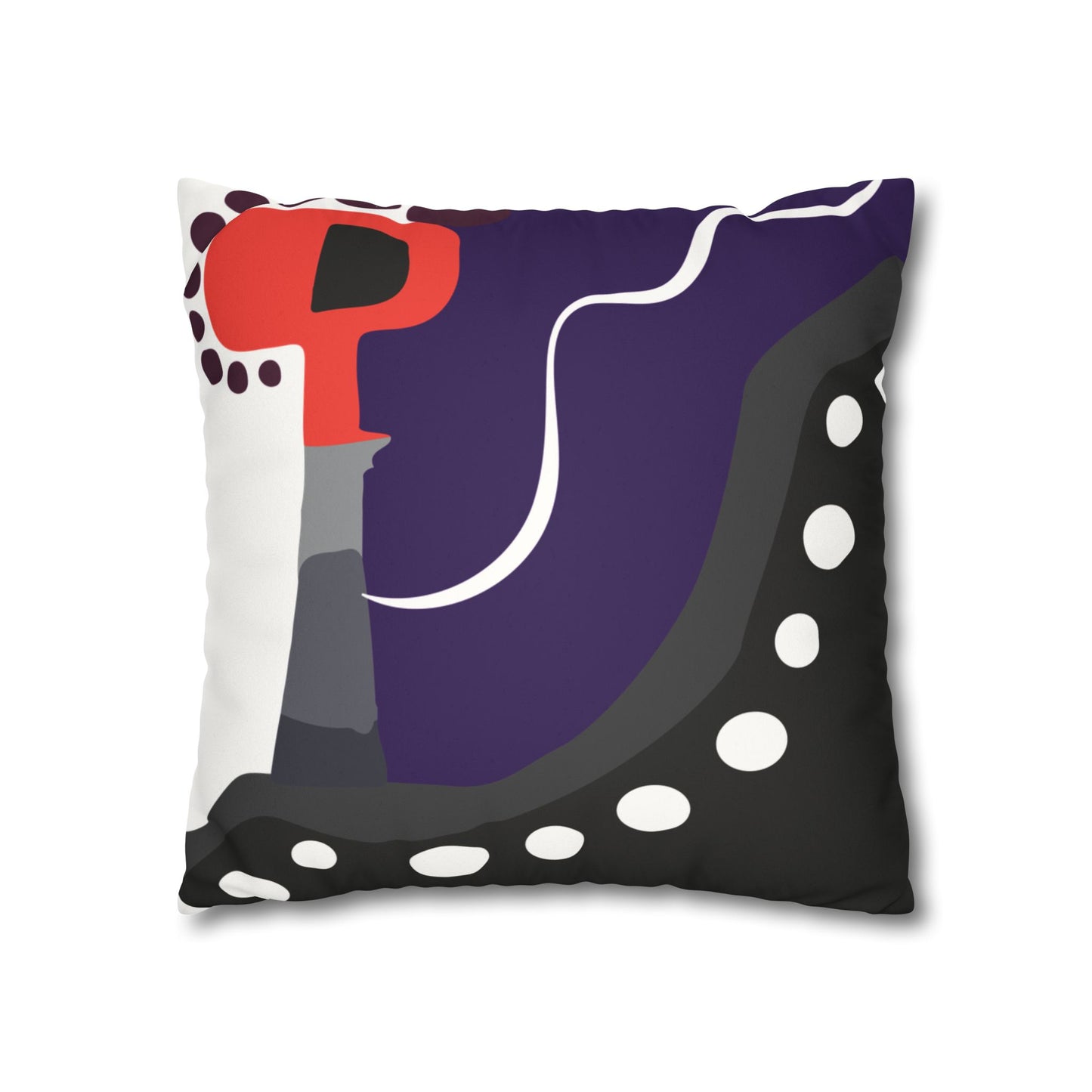 Flower Geometry Faux Suede Square Pillowcase