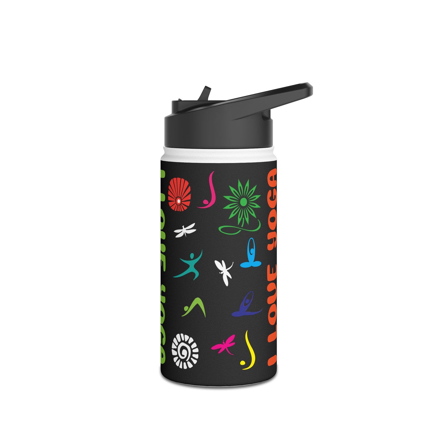I Love Yoga Stainless Steel Water Bottle (Standard Lid, 12oz)