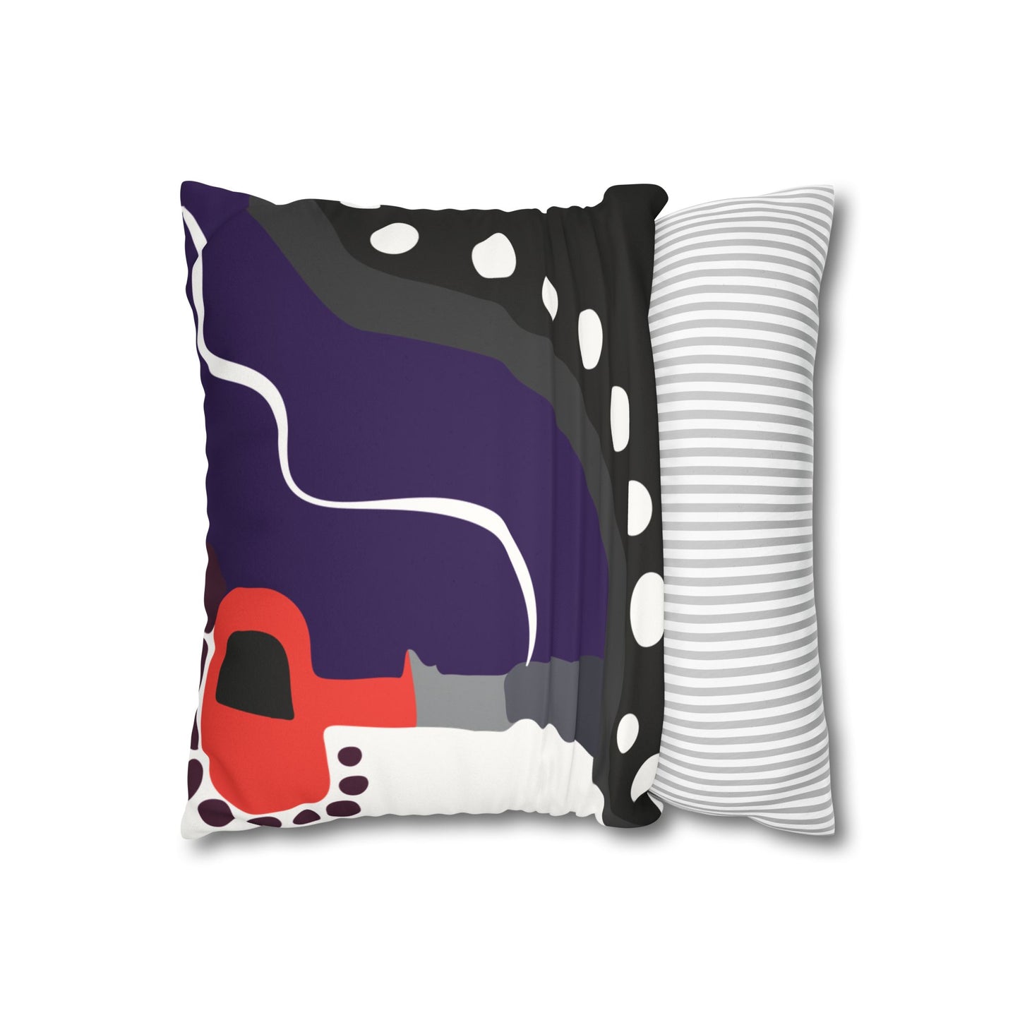 Flower Geometry Faux Suede Square Pillowcase