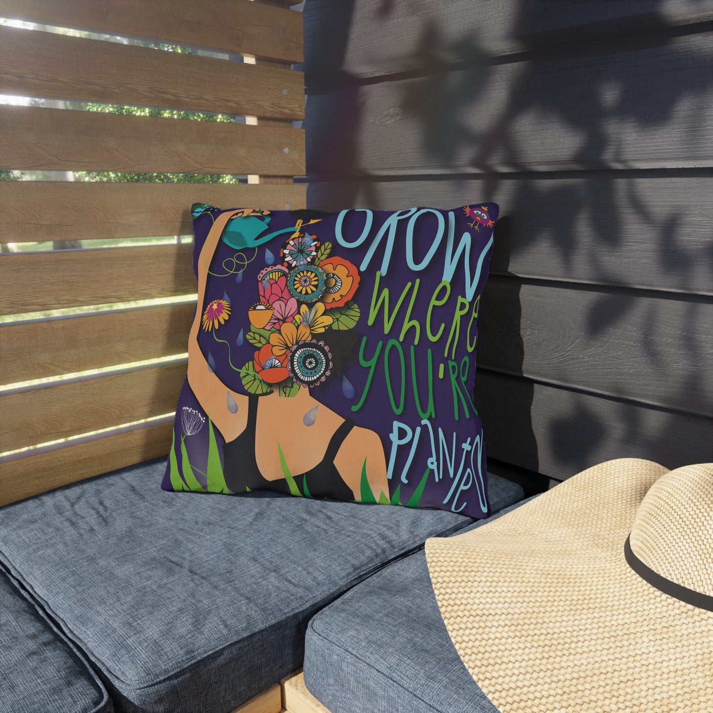 Grow Where You're Planted Outdoor Pillow