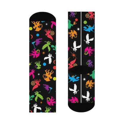 Black  Flying Monkeys Cushioned Crew Socks
