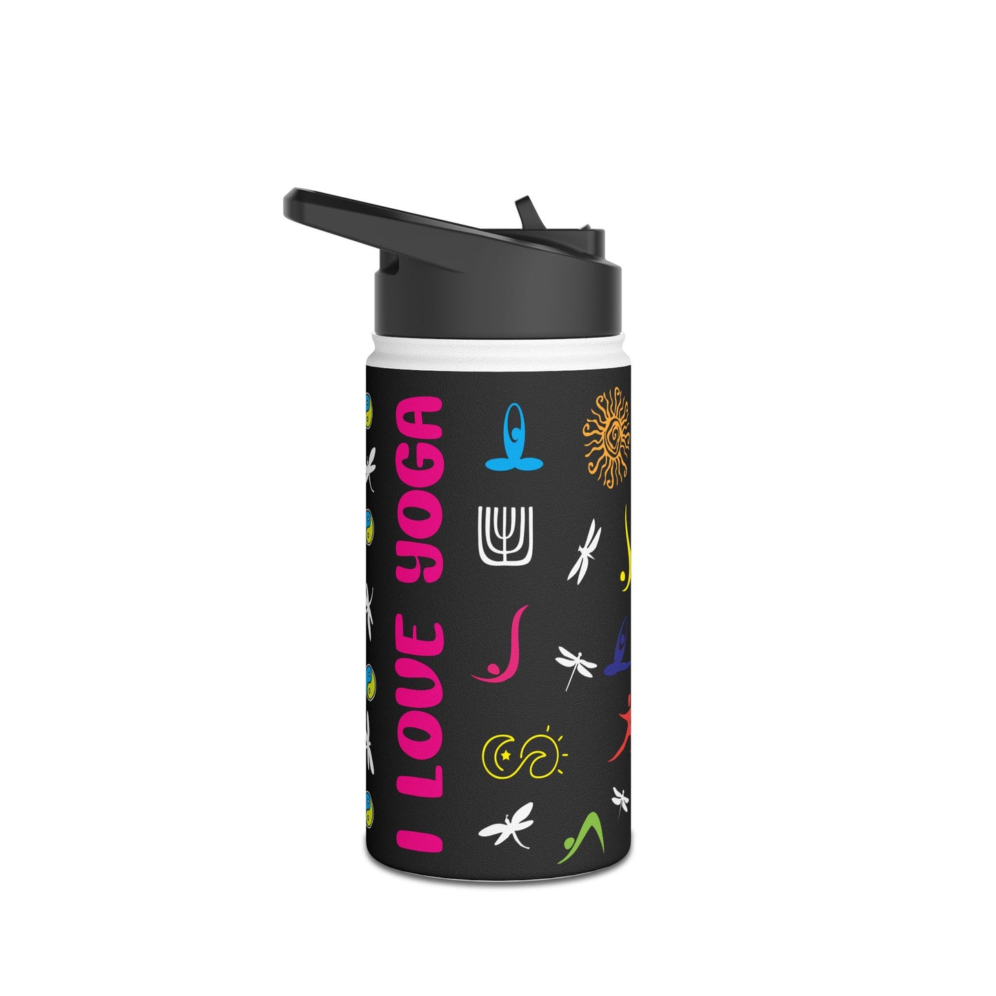 I Love Yoga Stainless Steel Water Bottle (Standard Lid, 12oz)