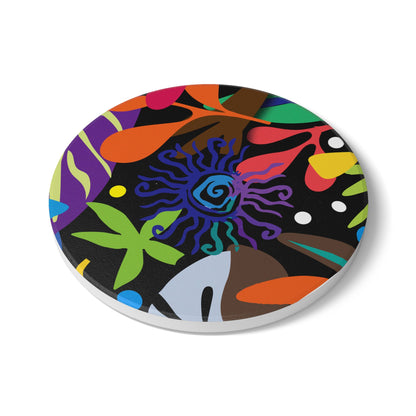 Twilight Floral Bouquet Ceramic Coaster