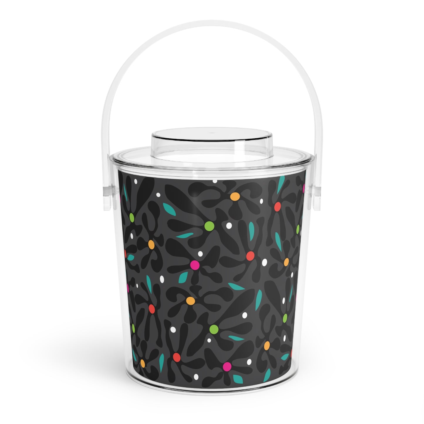 Chromatic Bloom Ice Bucket with Tongs