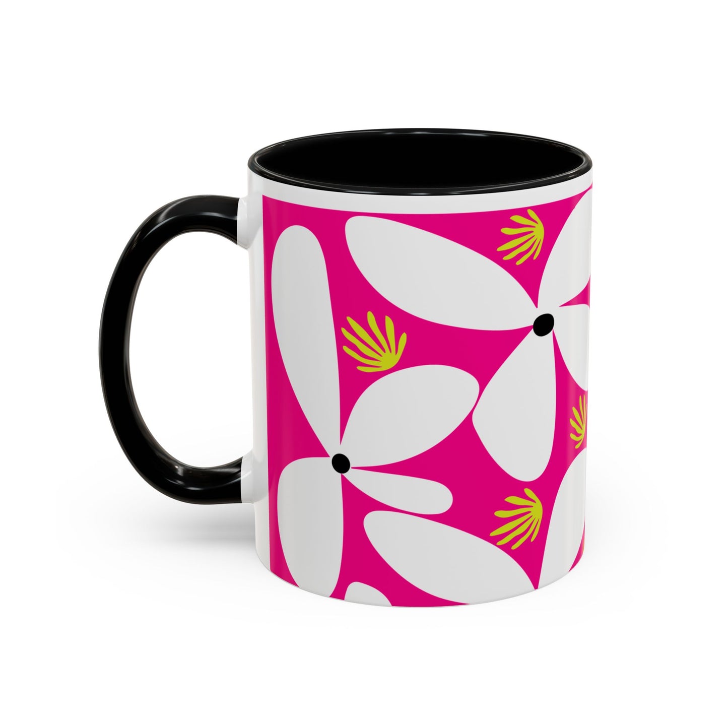 Pink Pop Daisy Accent Coffee Mug (11oz)