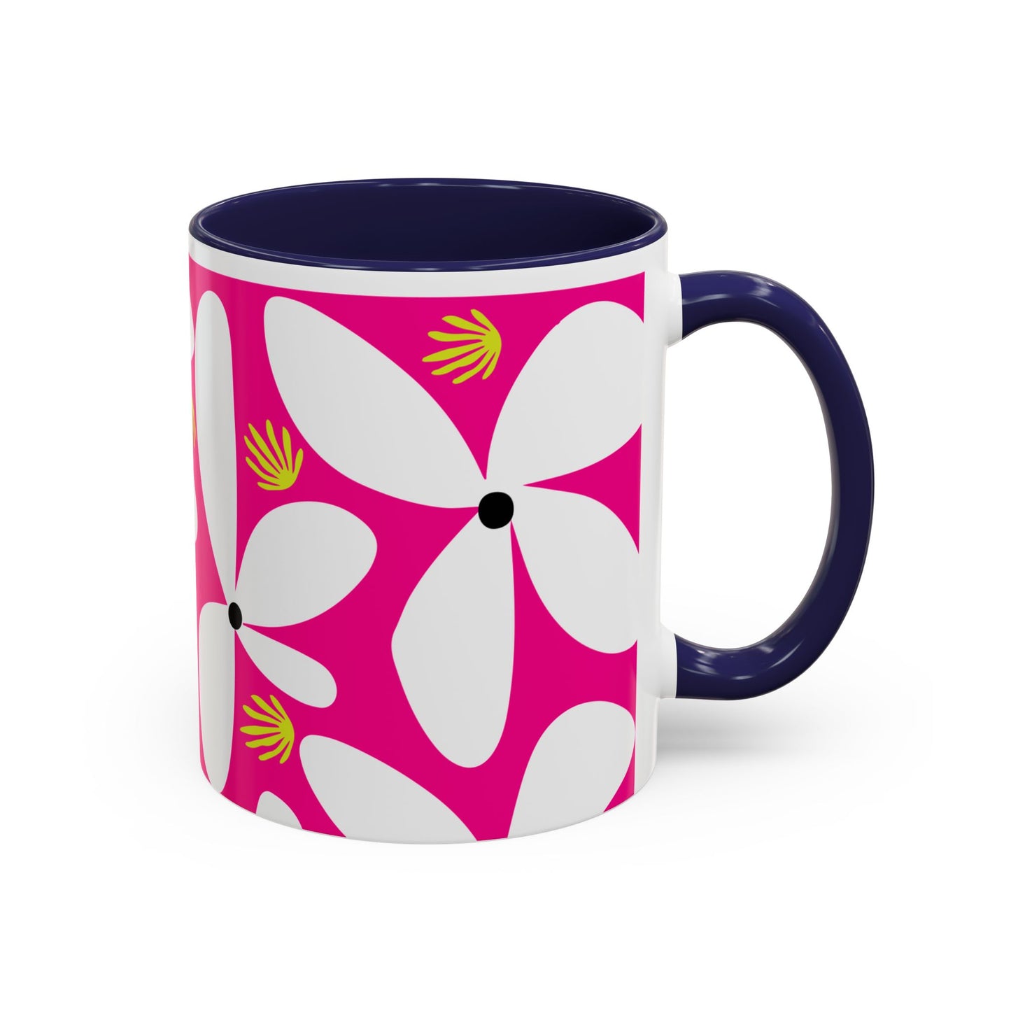 Pink Pop Daisy Accent Coffee Mug (11oz)