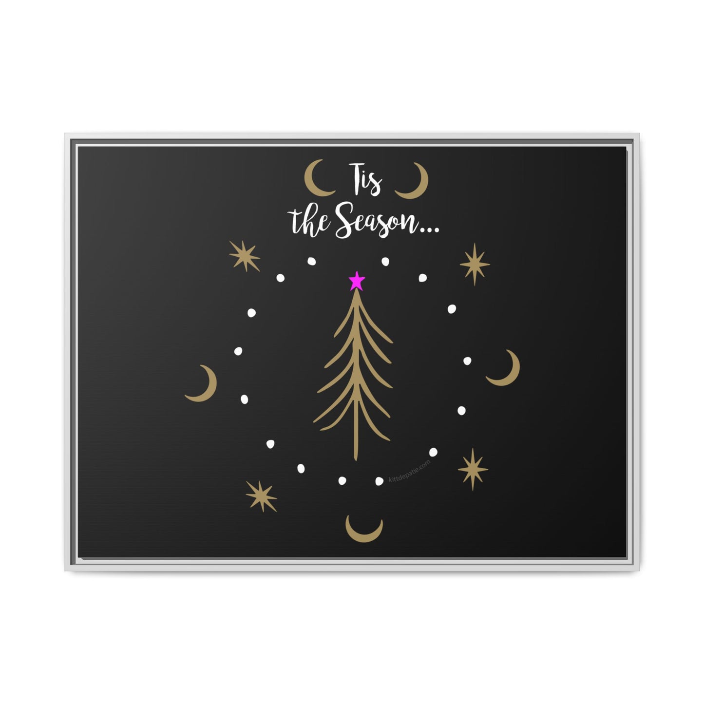 Tis the Season Gold tree Canvas