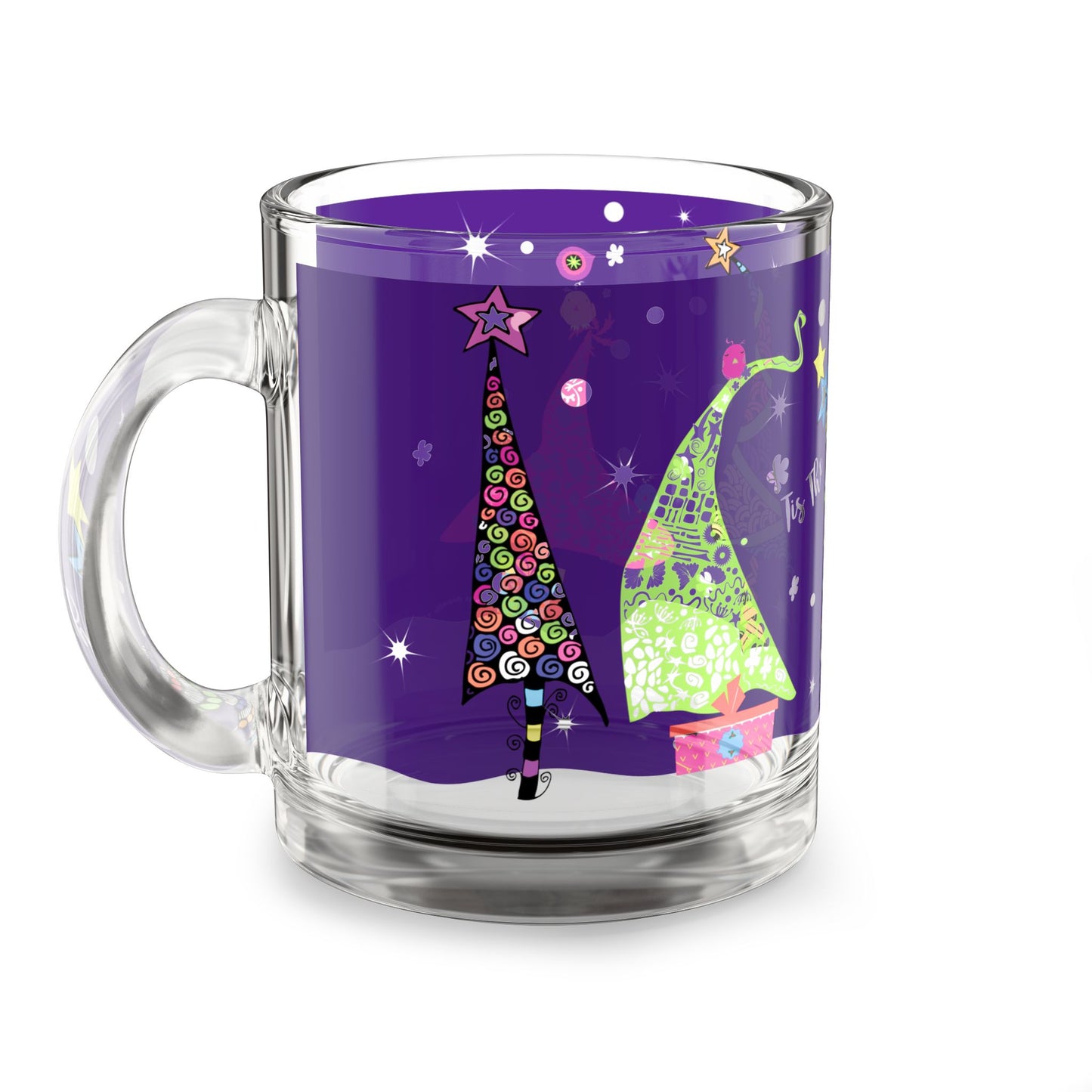 Holiday Trees Glass Mug, 10oz