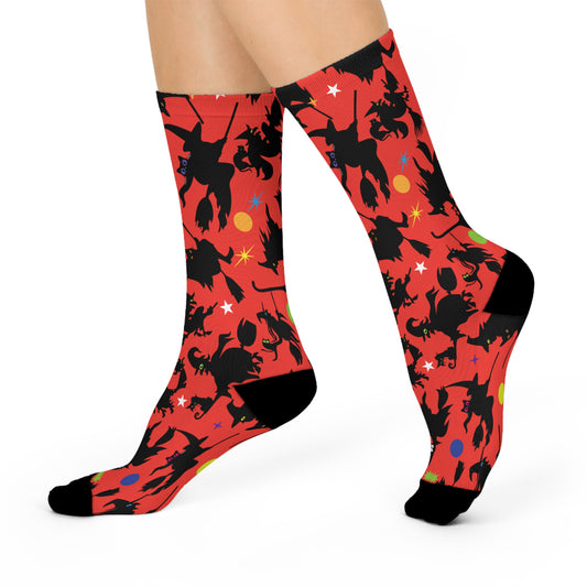 Orange Witches  Cushioned Crew Socks