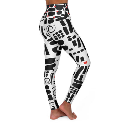 Black and White Twist  High Waisted Yoga Leggings