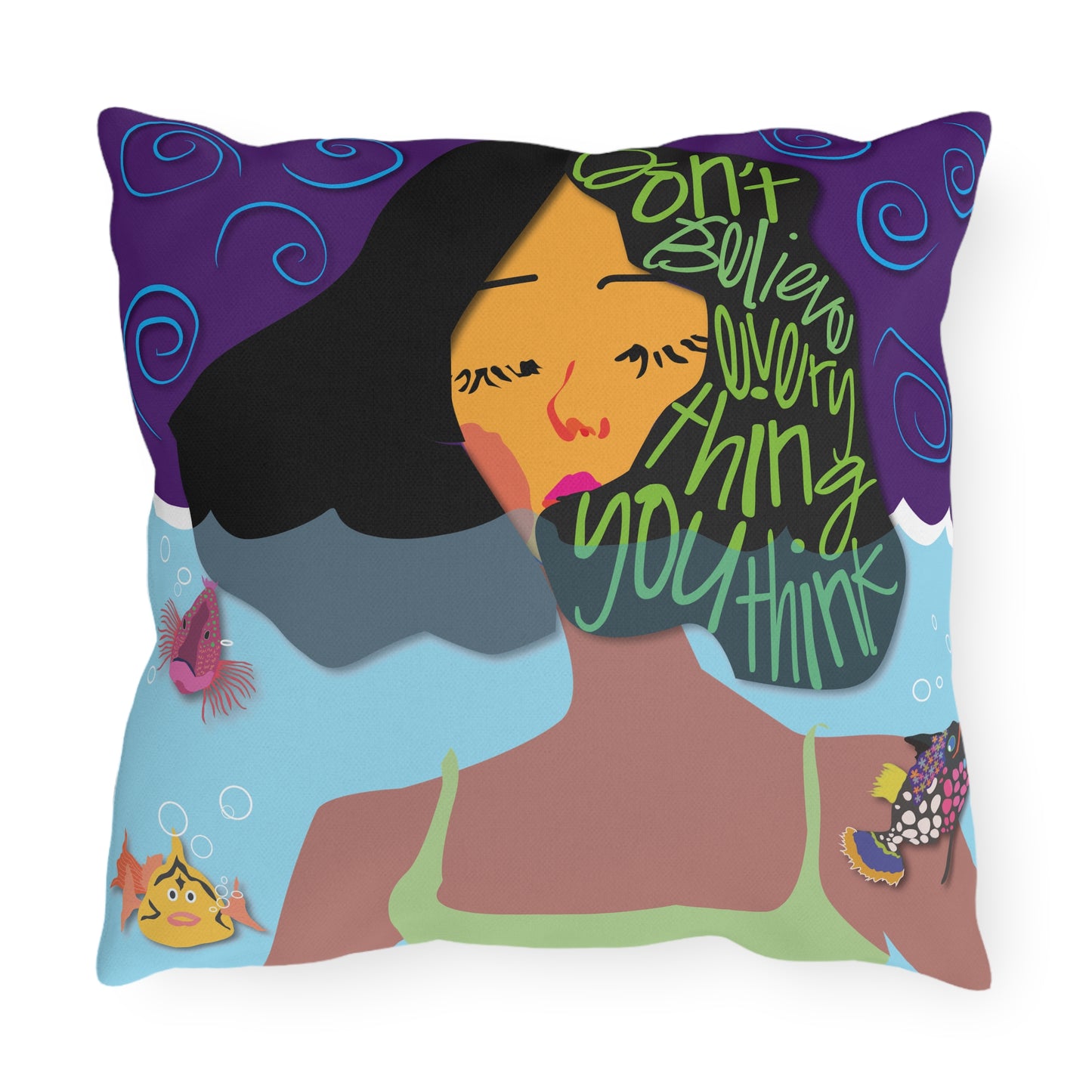 Orange Modflower Outdoor Pillows