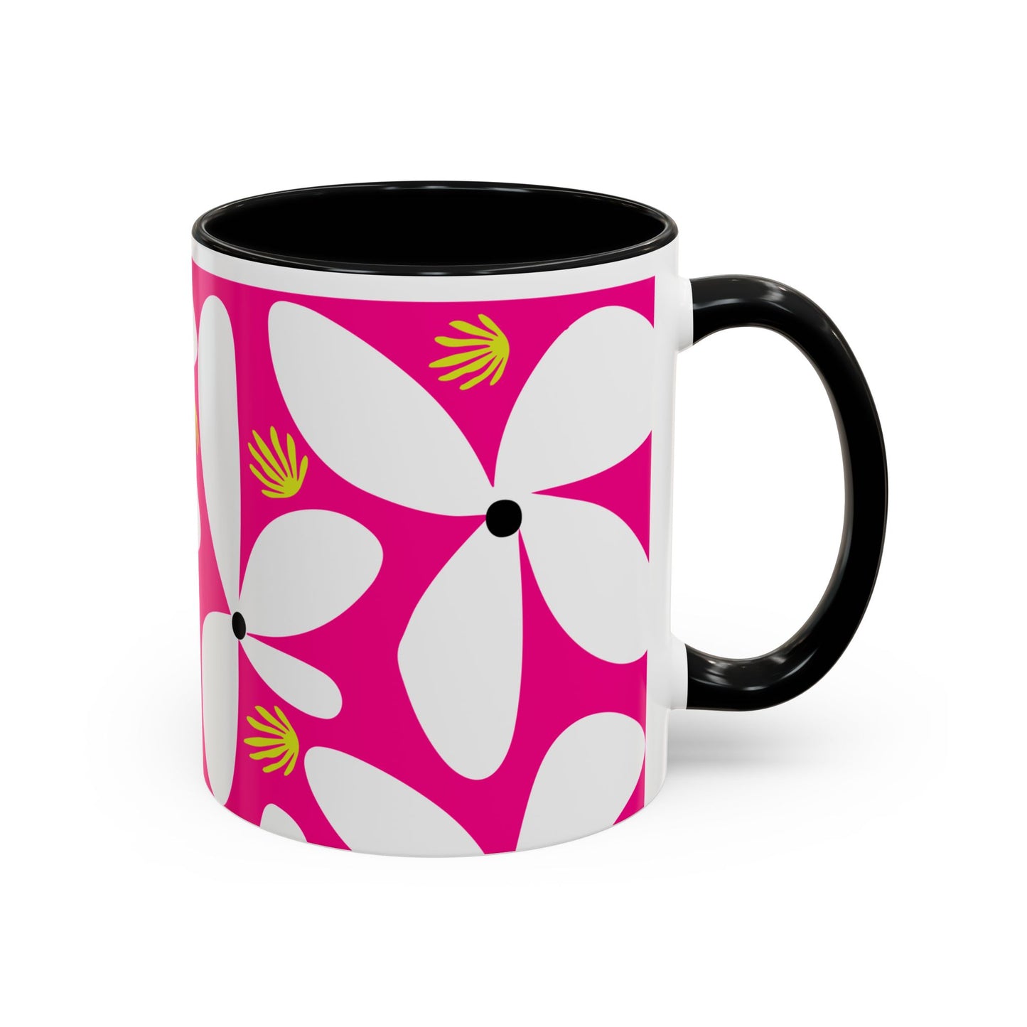 Pink Pop Daisy Accent Coffee Mug (11oz)