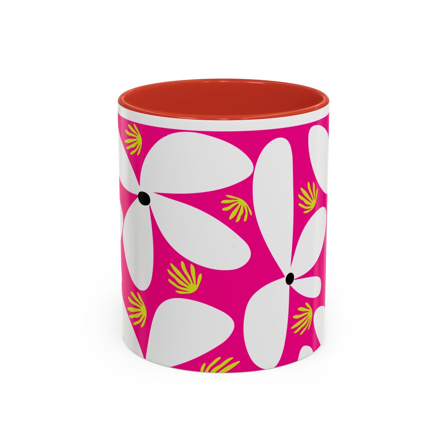 Pink Pop Daisy Accent Coffee Mug (11oz)