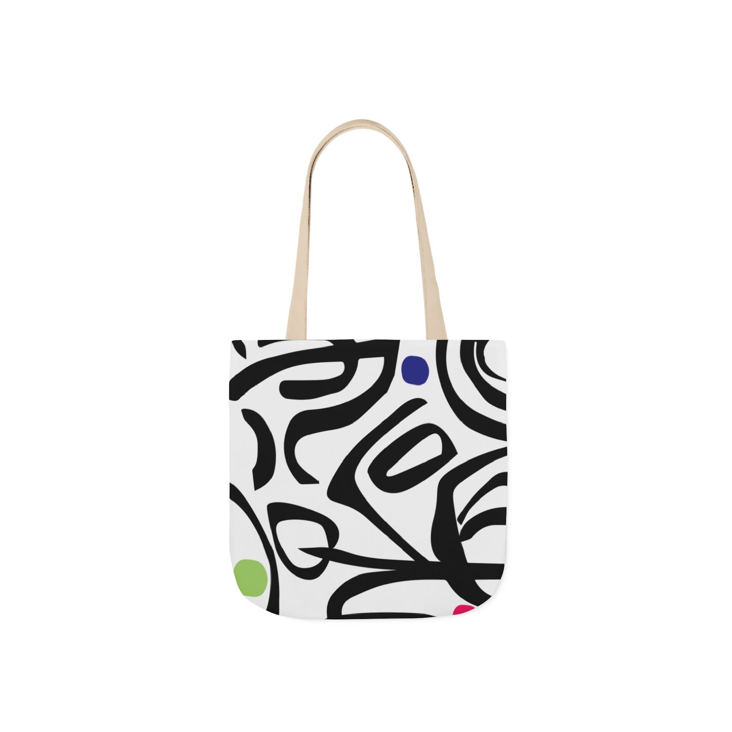 Dot Dot Swirl Canvas Tote Bag (5-Color Straps)
