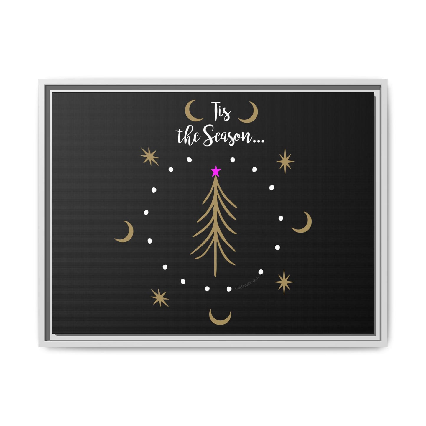 Tis the Season Gold tree Canvas