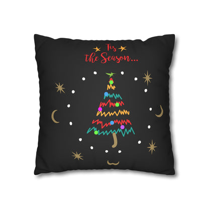 Tis the Season 2 Sided Faux Suede Square Pillowcase