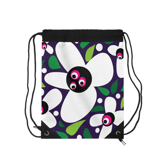 Green Poip Petal party  Drawstring Bag