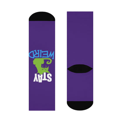 Purple Stay Weird Cushioned Crew Socks