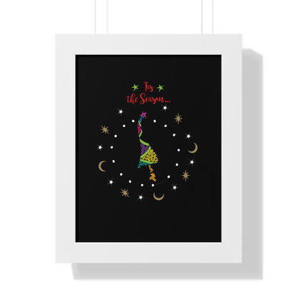 Tis the Season Funky Tree Framed Poster