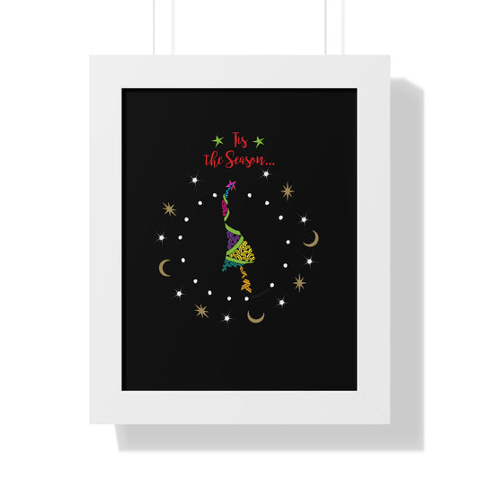 Tis the Season Funky Tree Framed Poster