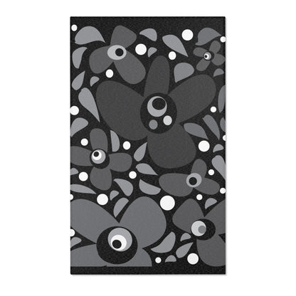 Midnight Mod Flower Area Rugs