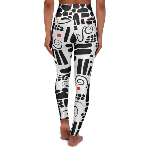 Black and White Twist  High Waisted Yoga Leggings