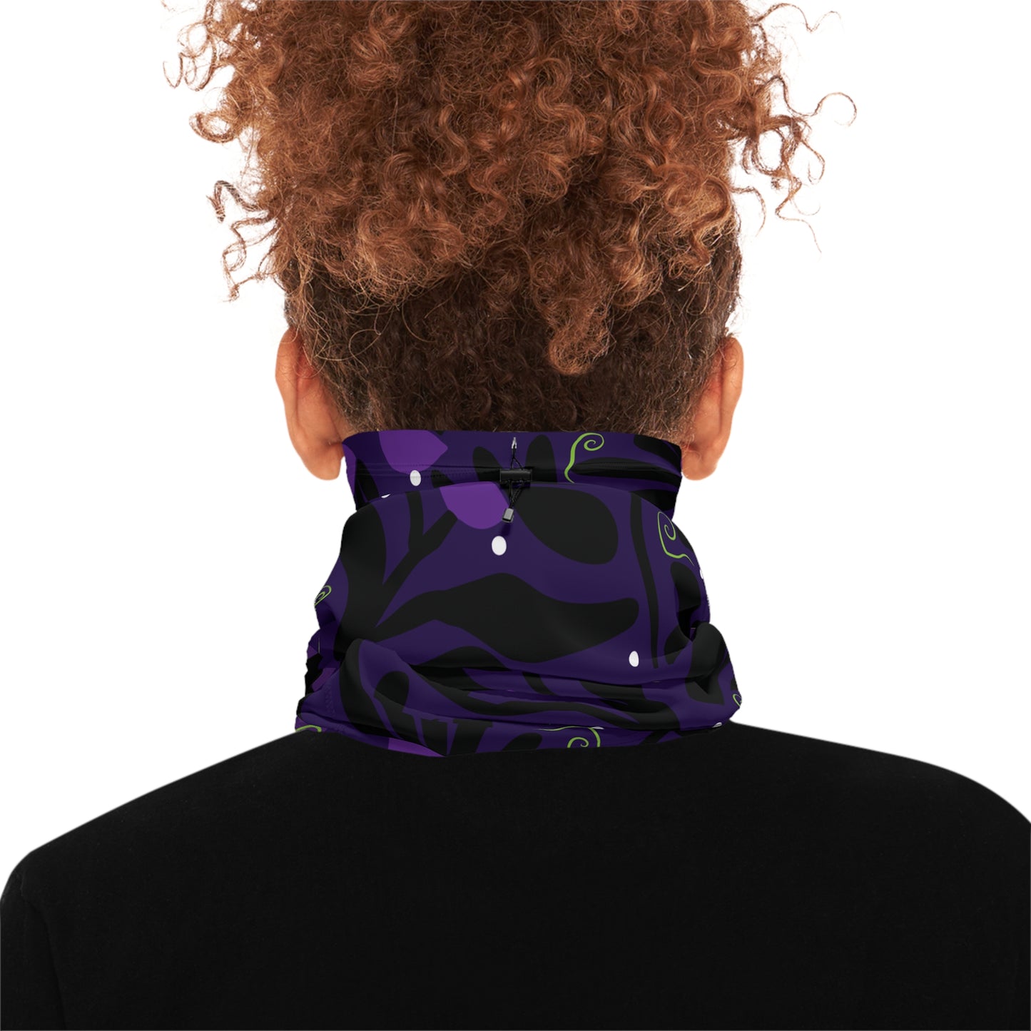 Orange Moon Flower Winter Neck Gaiter With Drawstring