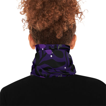 Orange Moon Flower Winter Neck Gaiter With Drawstring