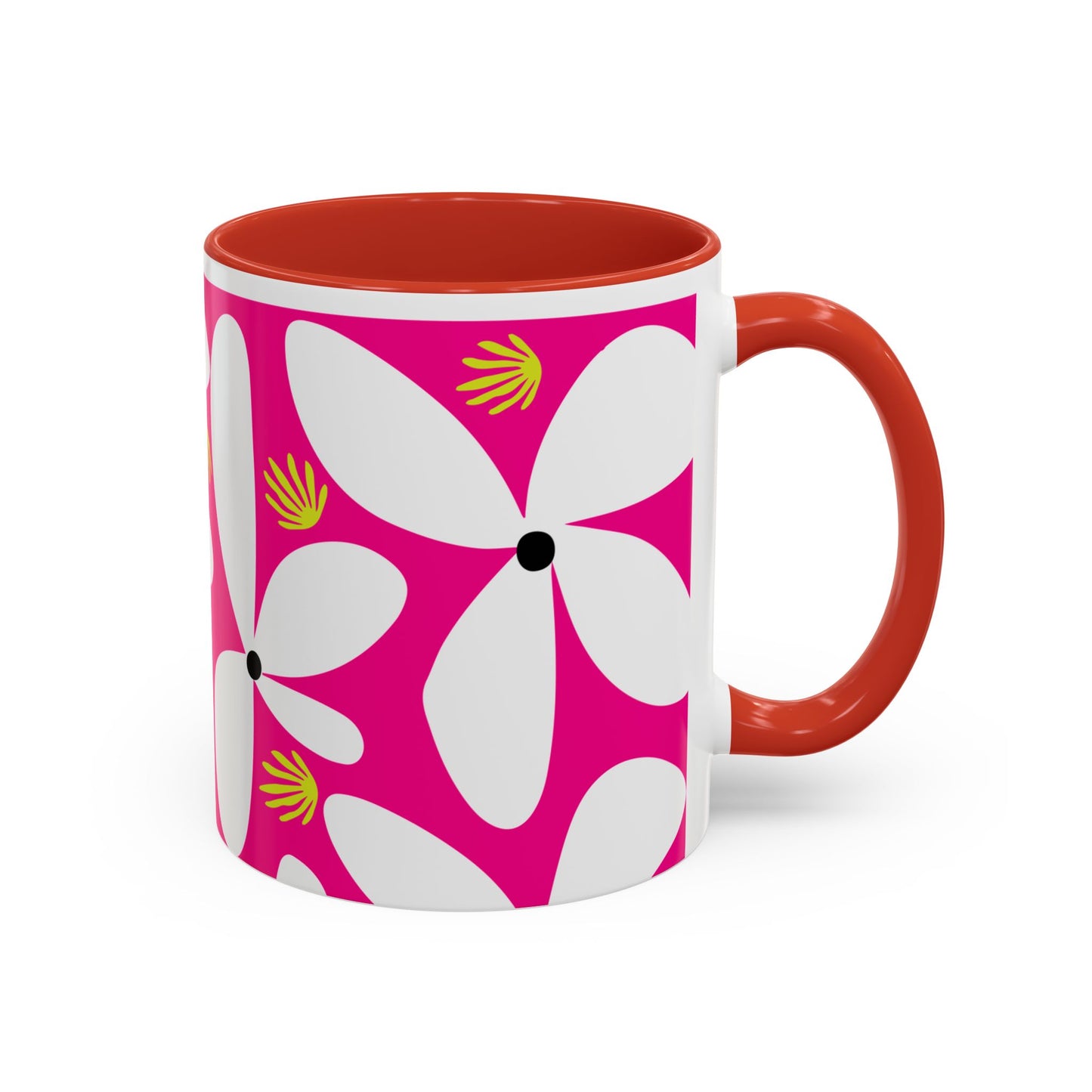 Pink Pop Daisy Accent Coffee Mug (11oz)