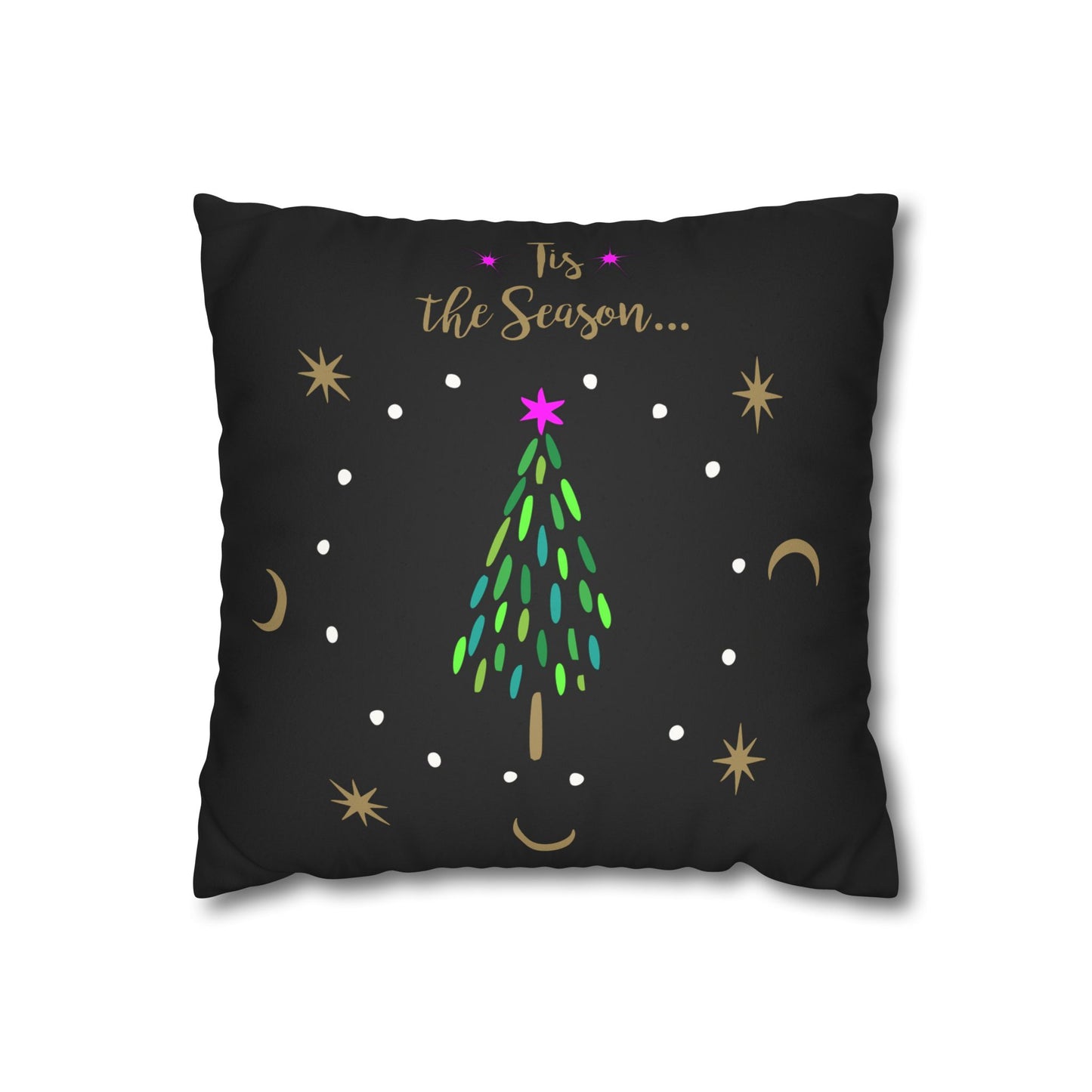 Tis the Season 2 Sided Faux Suede Square Pillowcase