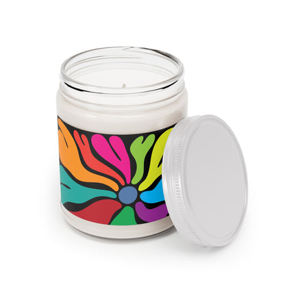 Hippie Flower Scented Soy Candles with White Lid, 9oz