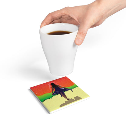 Don't Look Back Ceramic Coaster