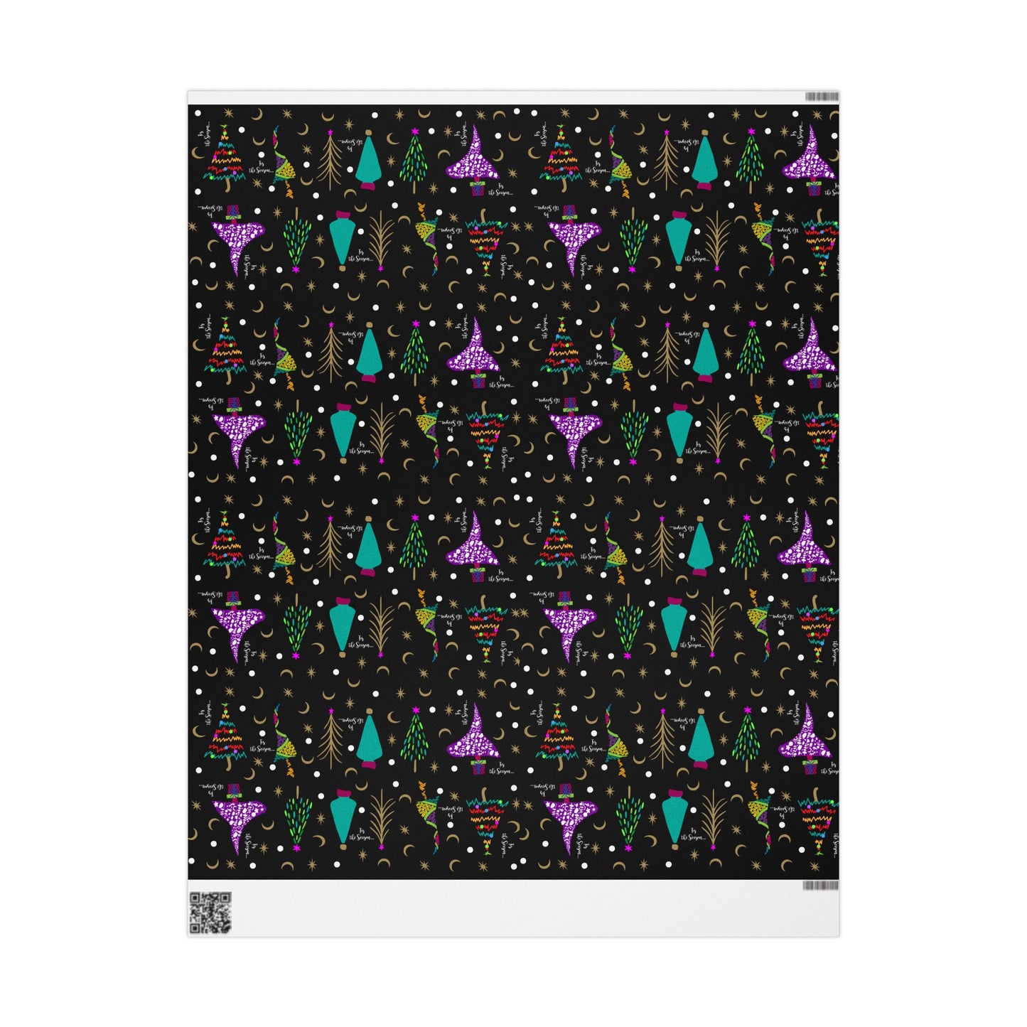 Purple Holiday Trees Wrapping Papers